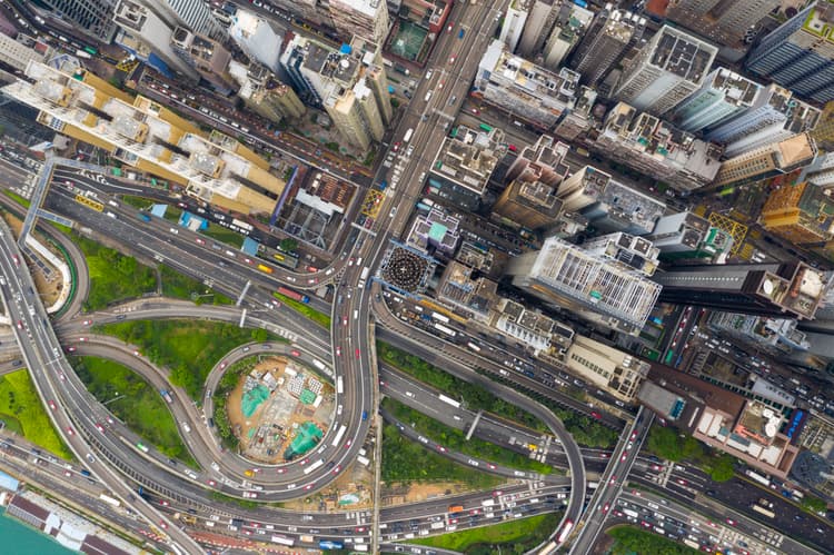 Aerial view of city